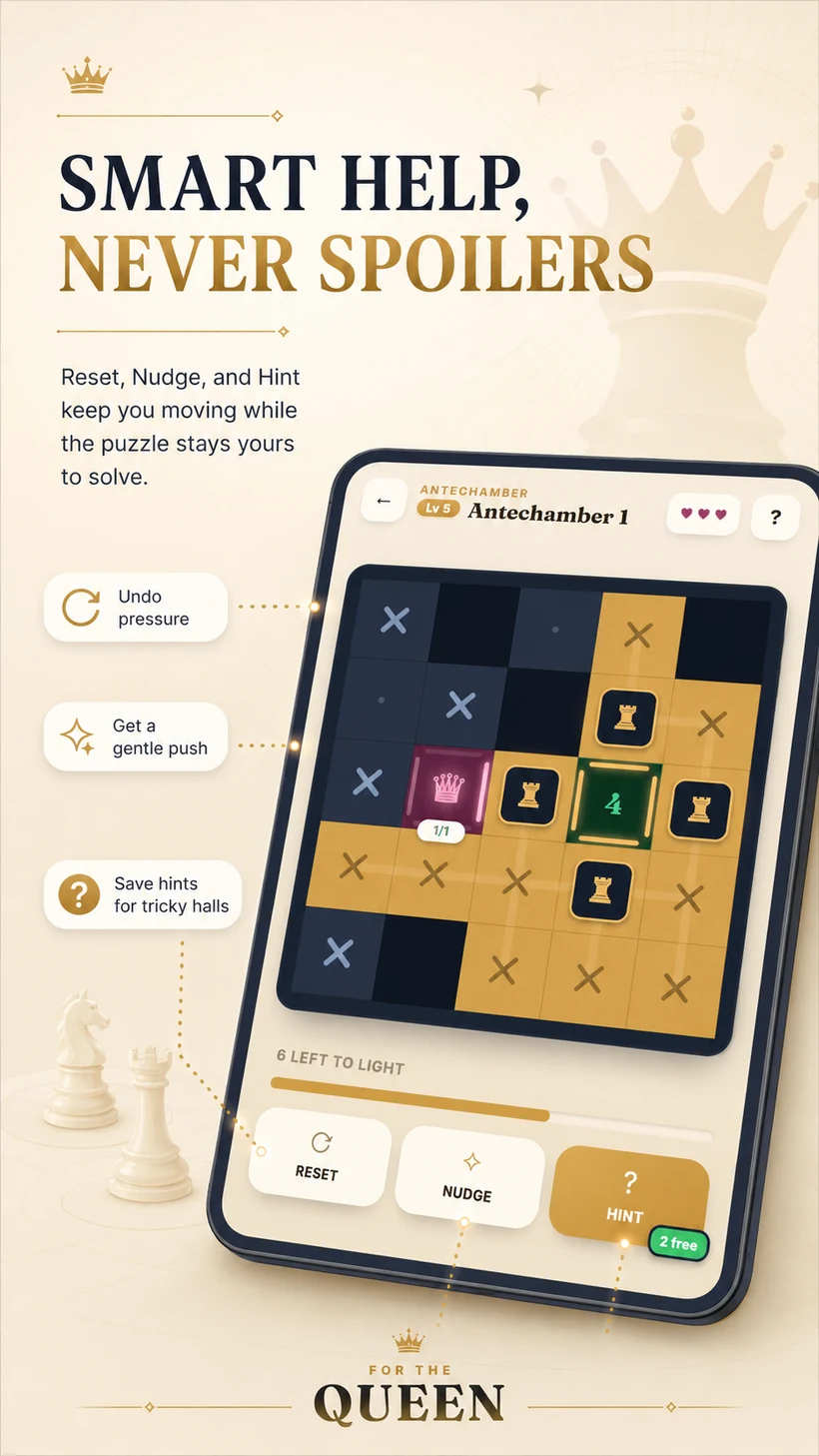 Reset, nudge and hint controls